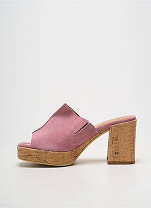 Mulete/saboți vârf deschis toc de 7 la 9 cm roz MINKA DESIGN femeie