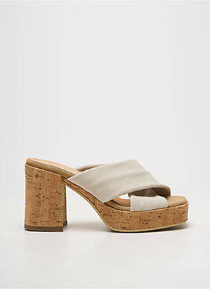 Mulete/saboți vârf deschis toc de 7 la 9 cm gri MINKA DESIGN femeie
