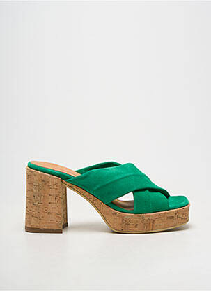 Mulete/saboți vârf deschis toc de 7 la 9 cm verde MINKA DESIGN femeie
