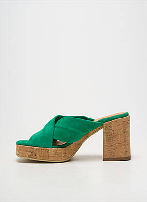 Mulete/saboți vârf deschis toc de 7 la 9 cm verde MINKA DESIGN femeie