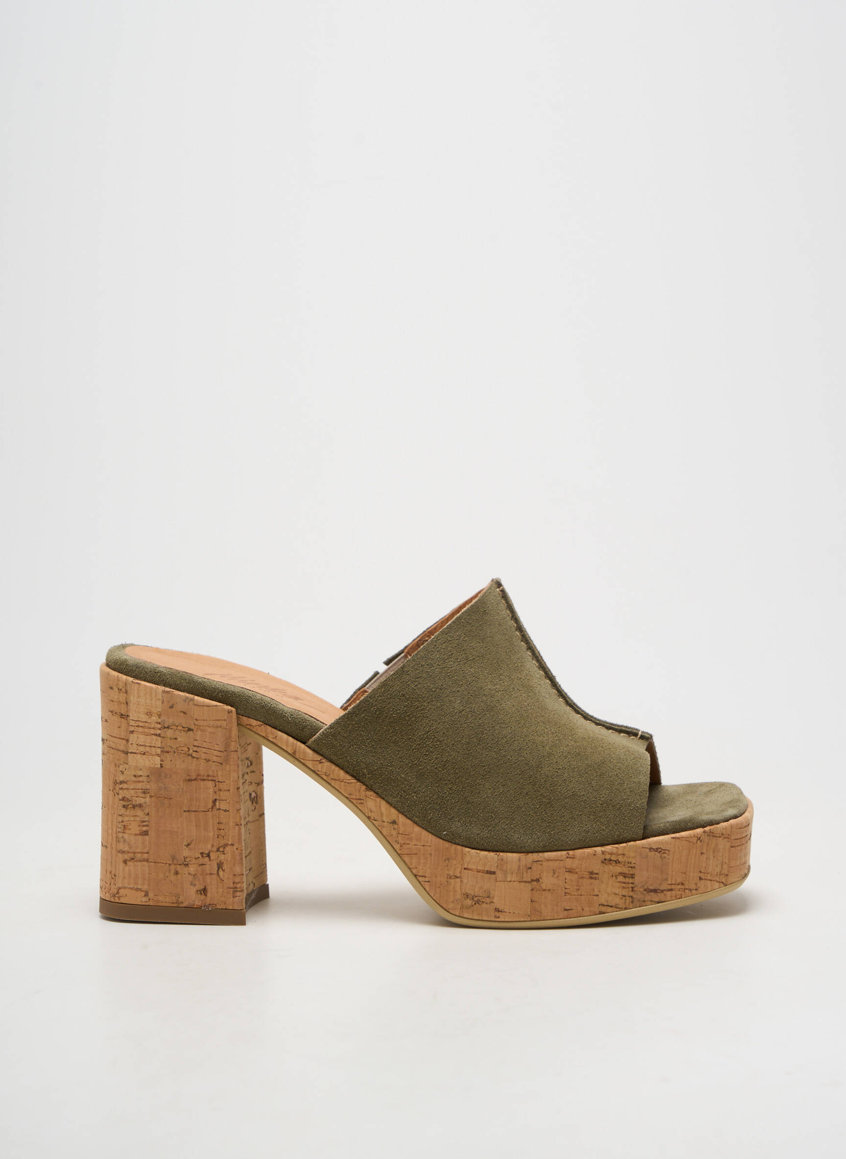 Mulete/saboți vârf deschis toc de 7 la 9 cm verde MINKA DESIGN femeie