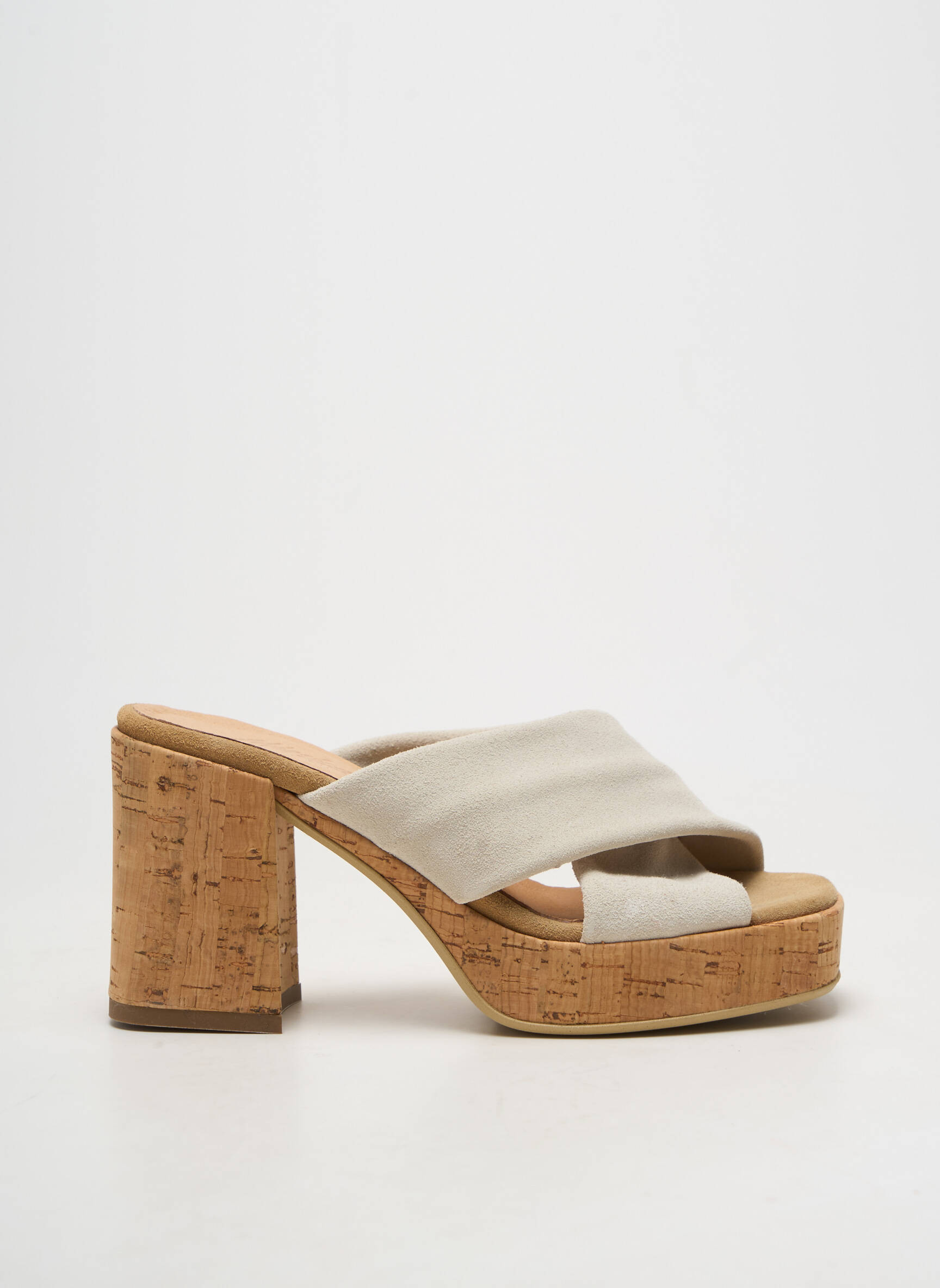 Mulete/saboți vârf deschis toc de 7 la 9 cm gri MINKA DESIGN femeie