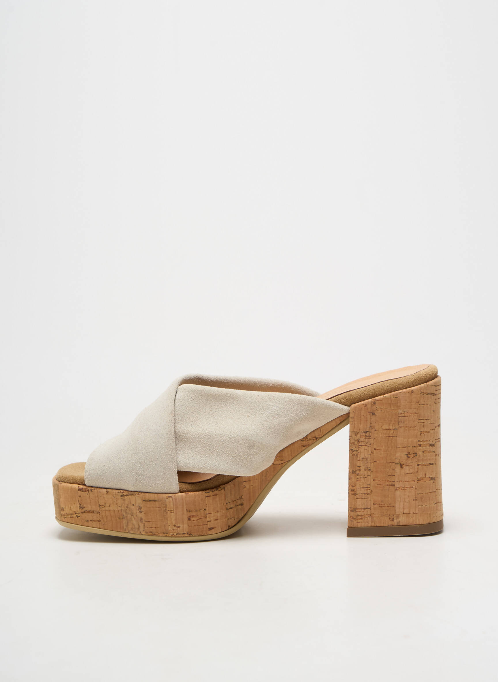 Mulete/saboți vârf deschis toc de 7 la 9 cm gri MINKA DESIGN femeie
