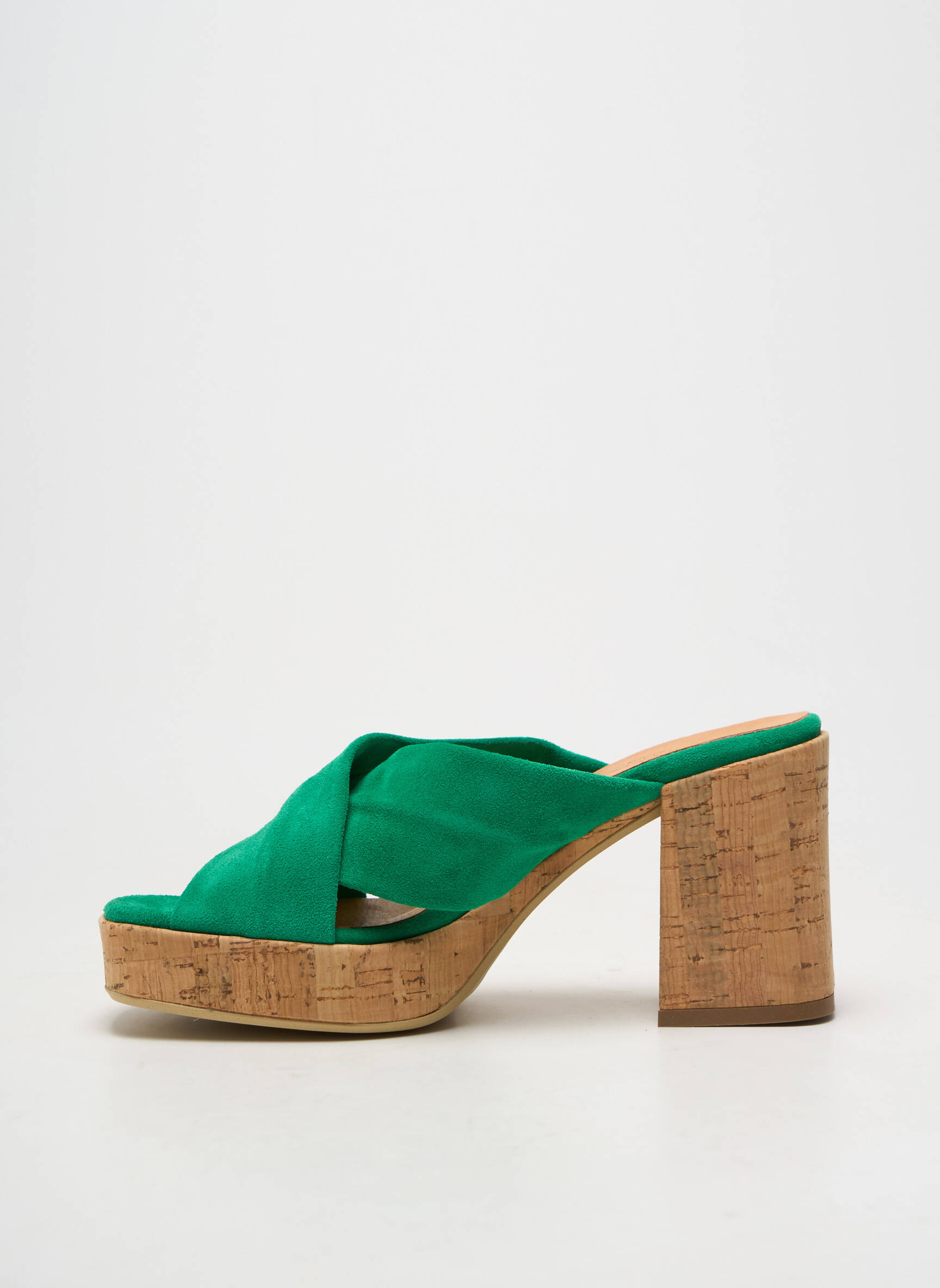 Mulete/saboți vârf deschis toc de 7 la 9 cm verde MINKA DESIGN femeie