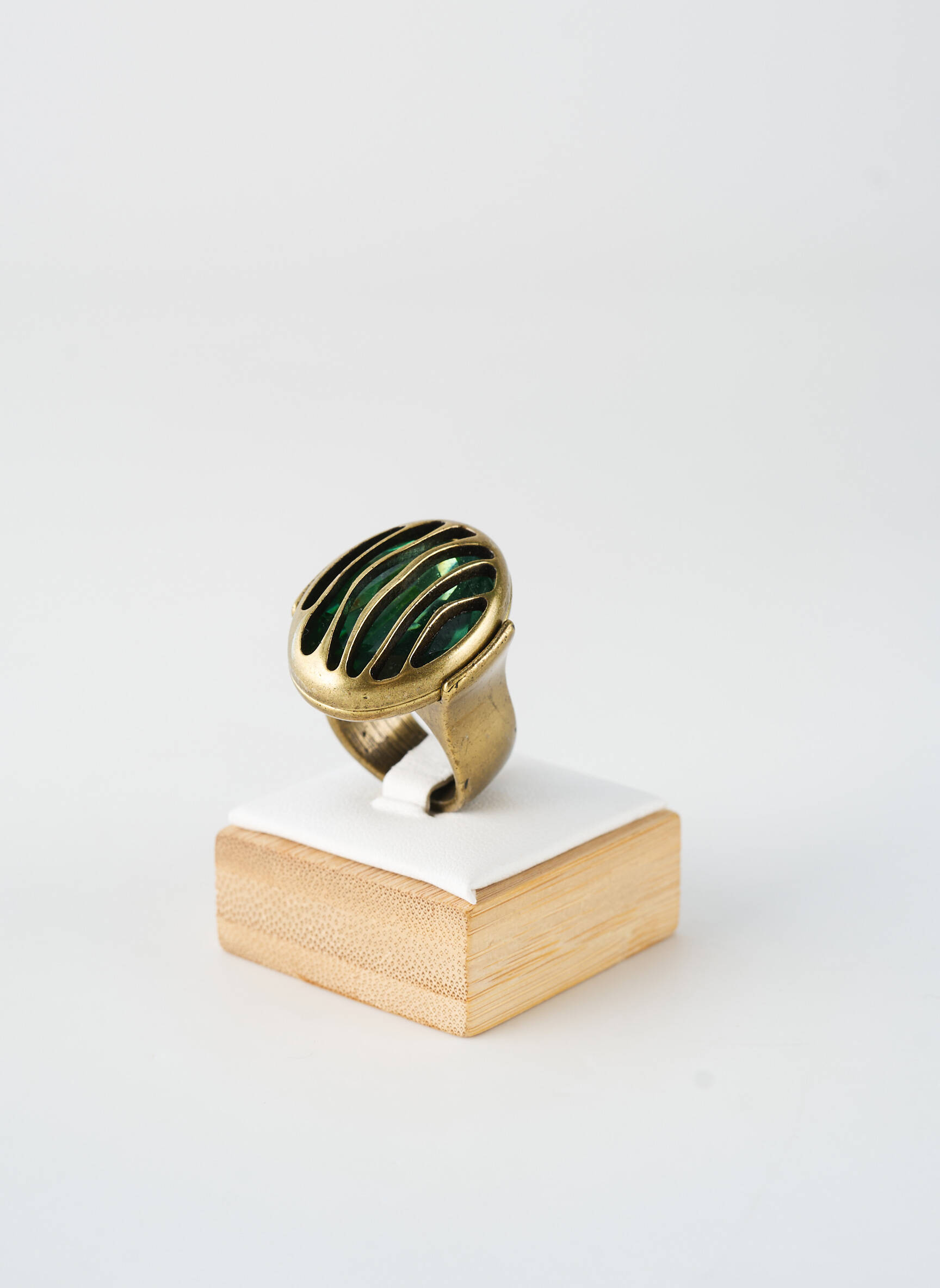 Inel materiale metalice verde KONPLOTT femeie