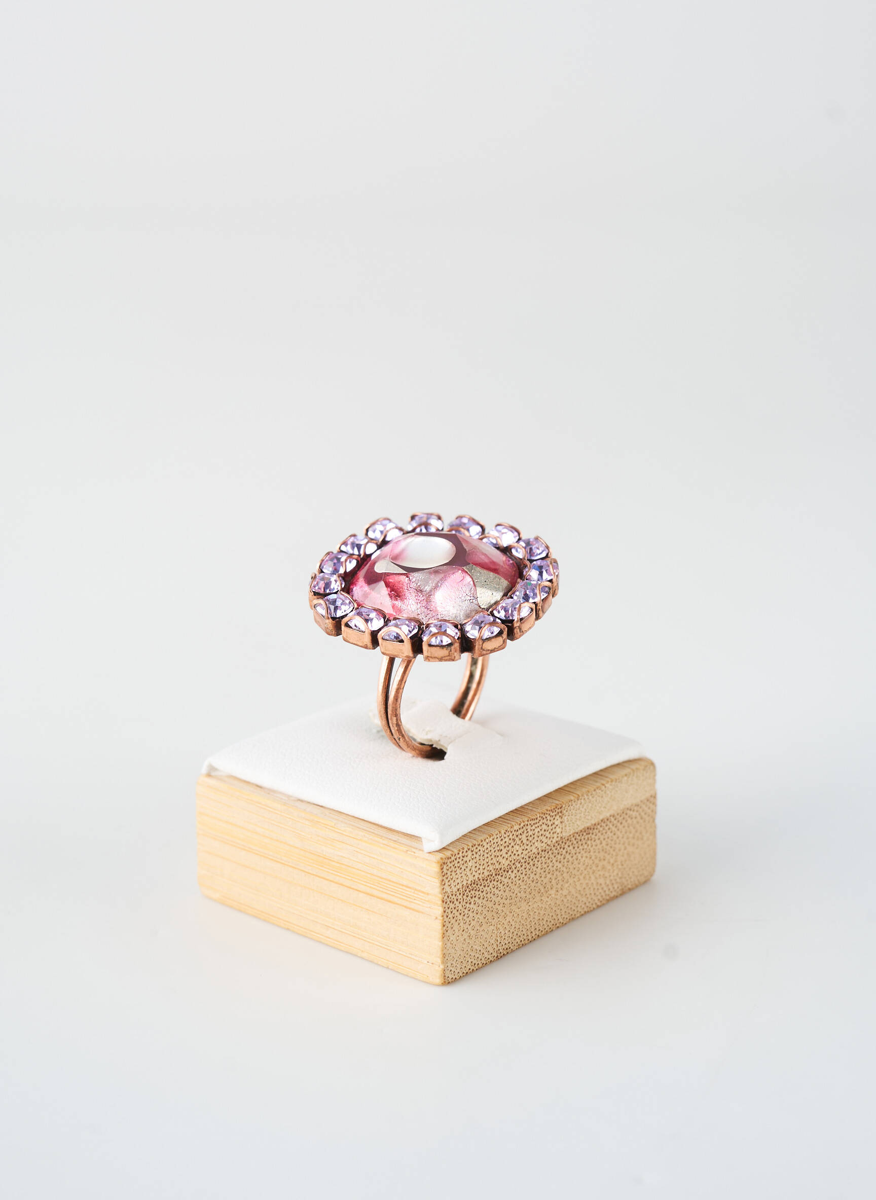 Inel materiale metalice roz KONPLOTT femeie