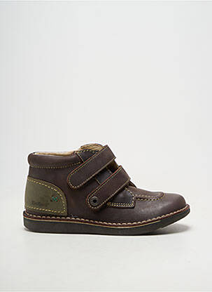 Botine/ghete material neted vârf rotund maro KICKERS copil