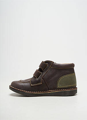 Botine/ghete material neted vârf rotund maro KICKERS copil