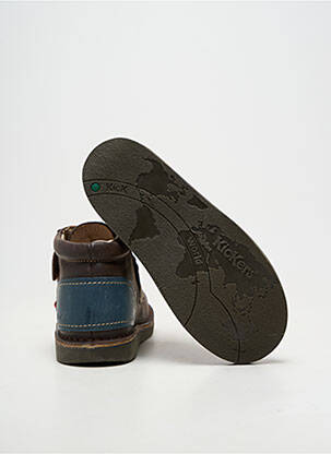 Botine/ghete material neted vârf rotund maro KICKERS copil