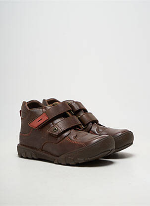 Botine/ghete material neted vârf rotund maro KICKERS băiat