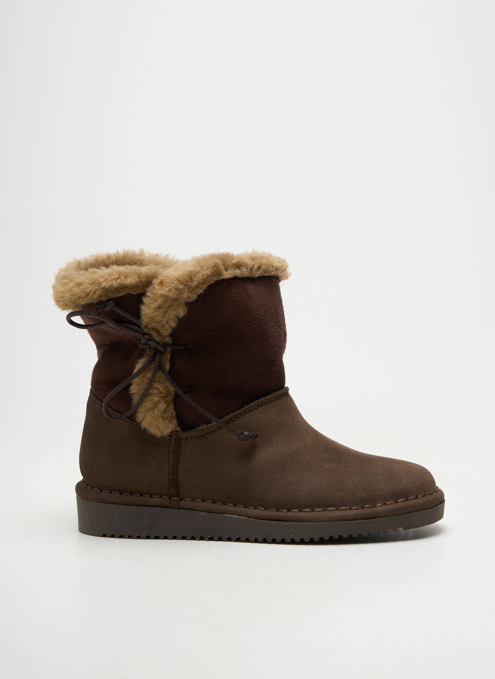 Botine/ghete material neted vârf rotund maro BELLAMY fată