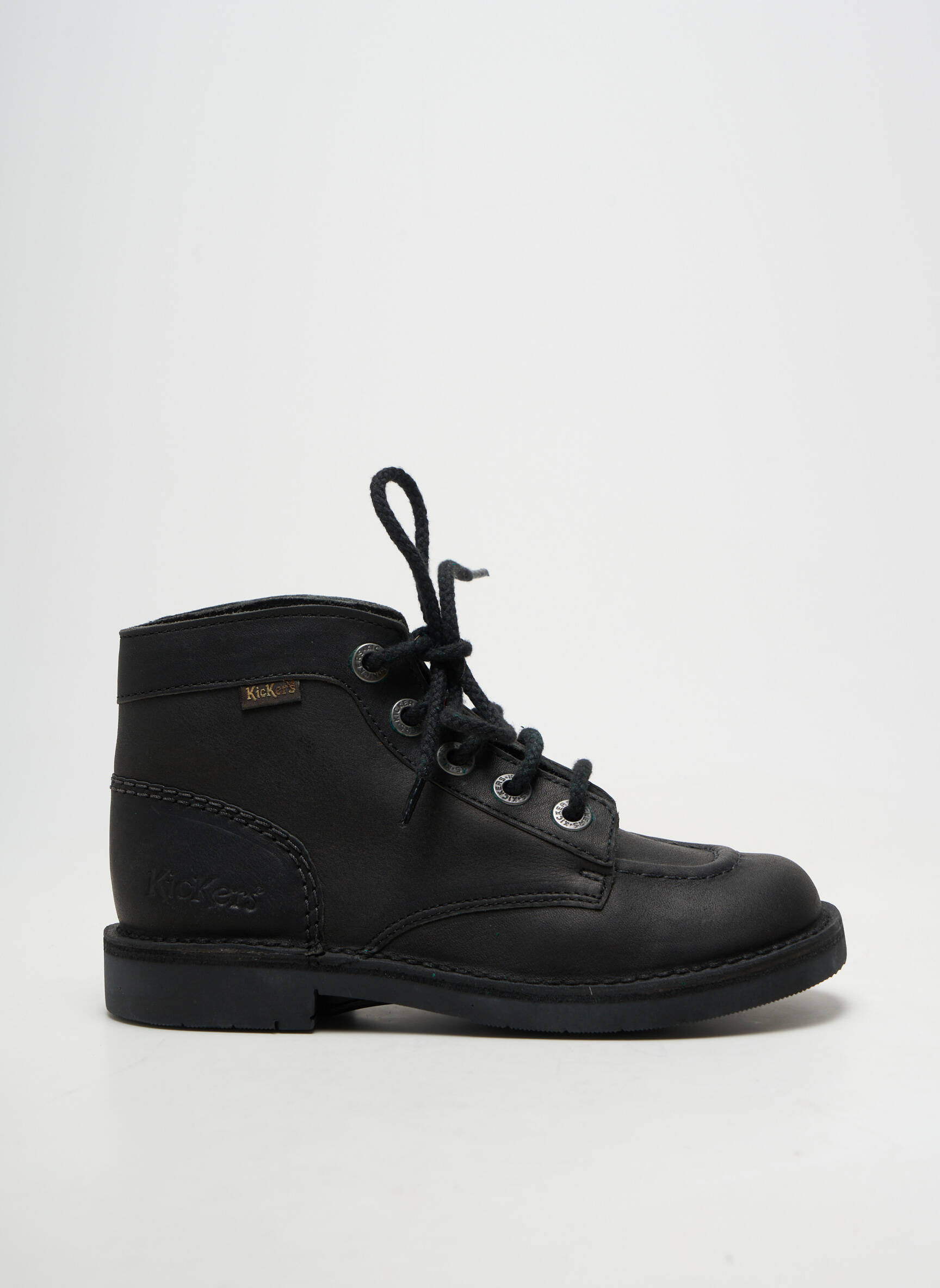 Botine/ghete material neted toc mic negru KICKERS copil