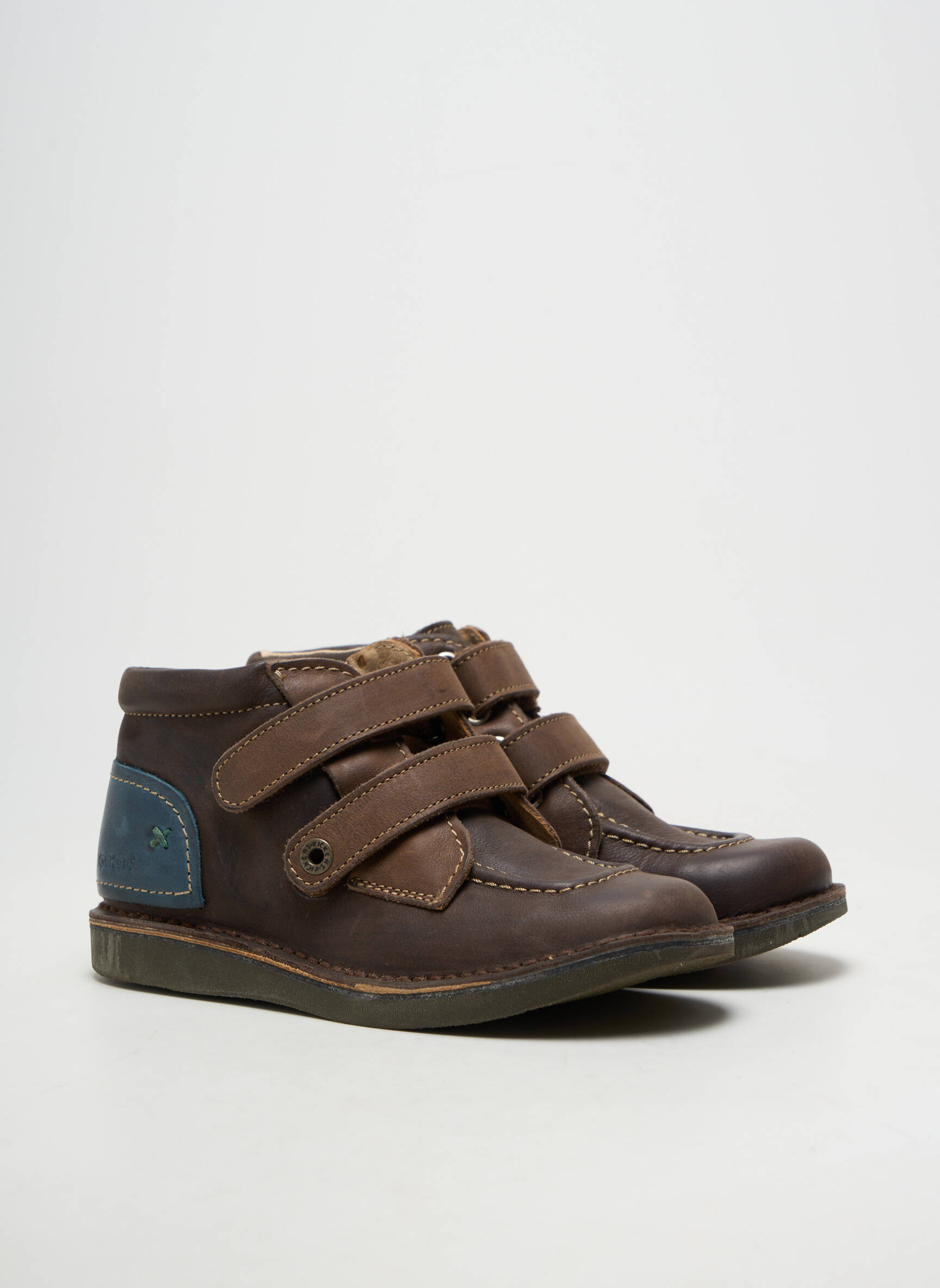 Botine/ghete material neted vârf rotund maro KICKERS copil