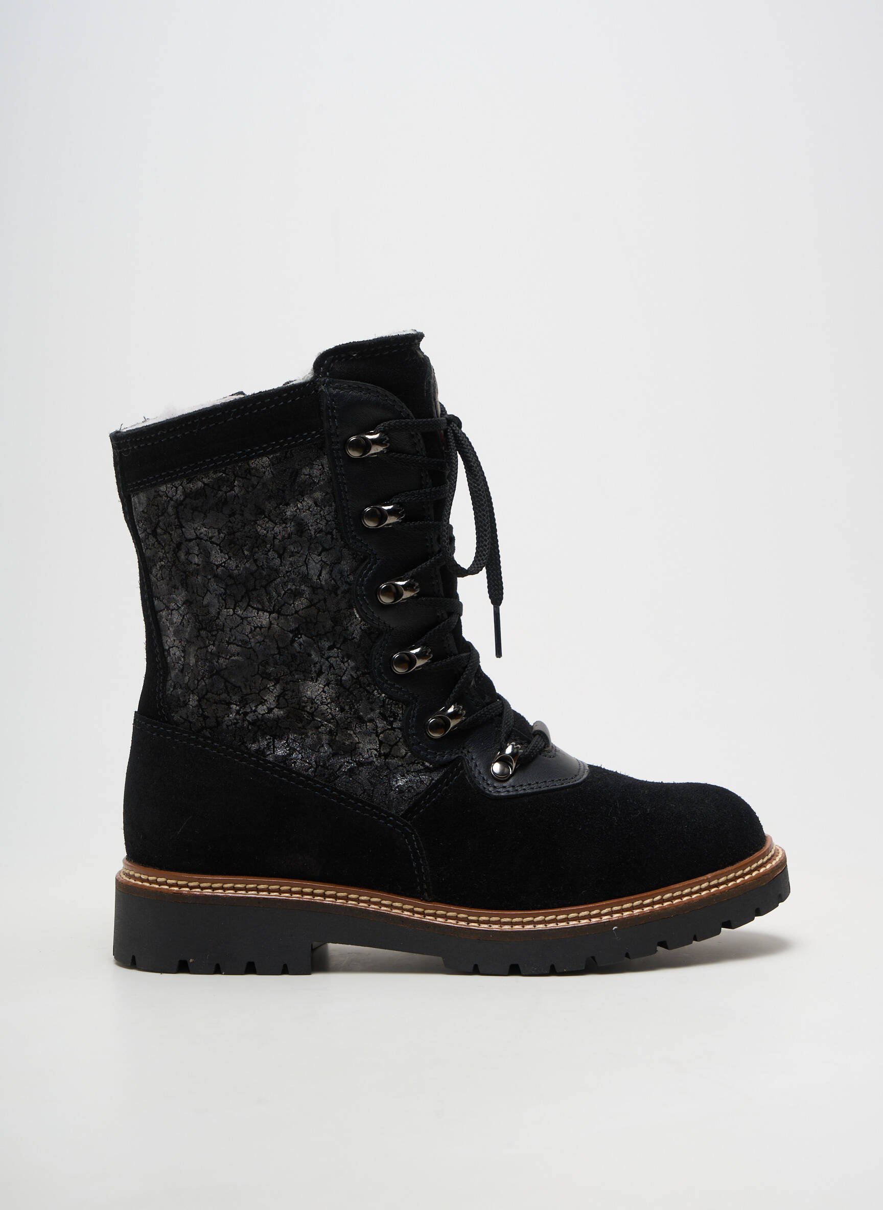 Botine/ghete umplută toc plat până la 3 cm negru OLANG femeie