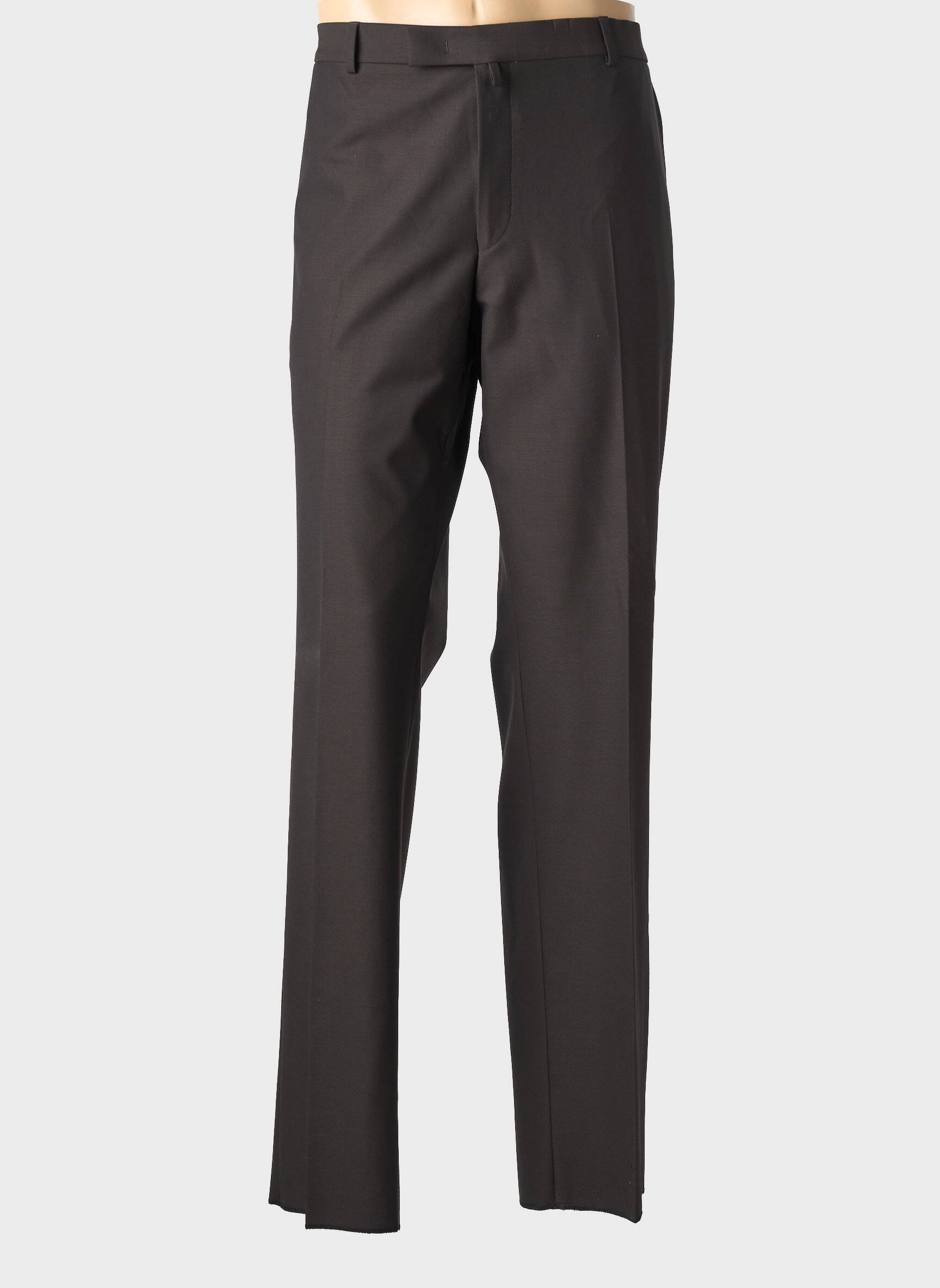 Pantalon drept închidere cu fermoar sub clapetă cu cârlig mărime normală negru BRUNO SAINT HILAIRE bărbat