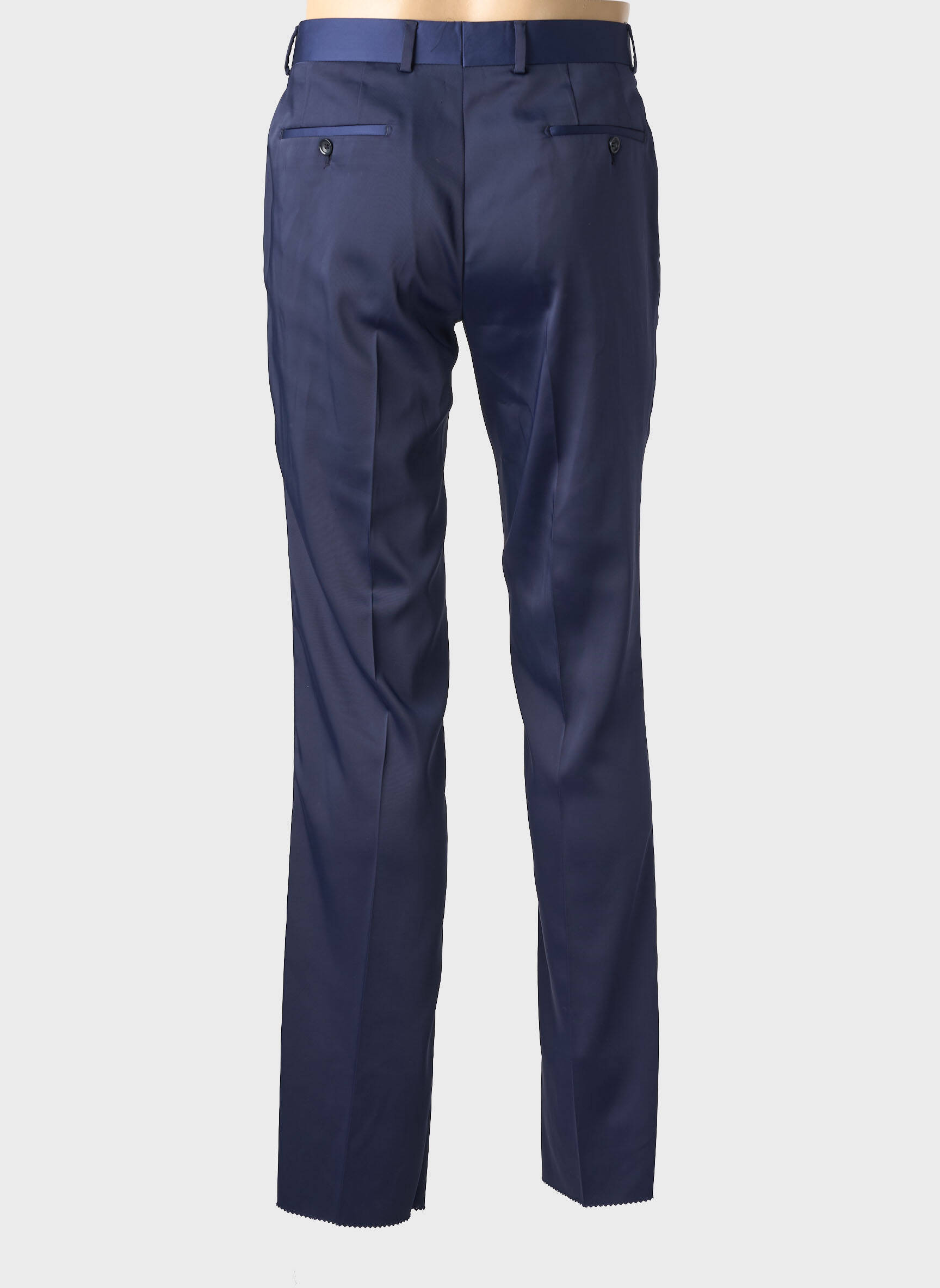 Pantalon slim țesătură poplin mărime normală albastru PRESTIJE bărbat