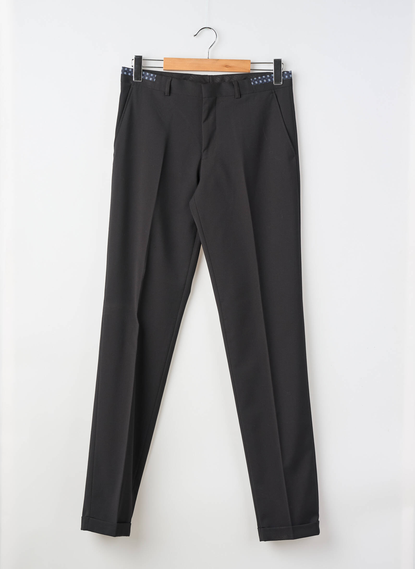 Pantalon slim talie cu cleme talie înaltă negru DO REGO & NOVOA bărbat