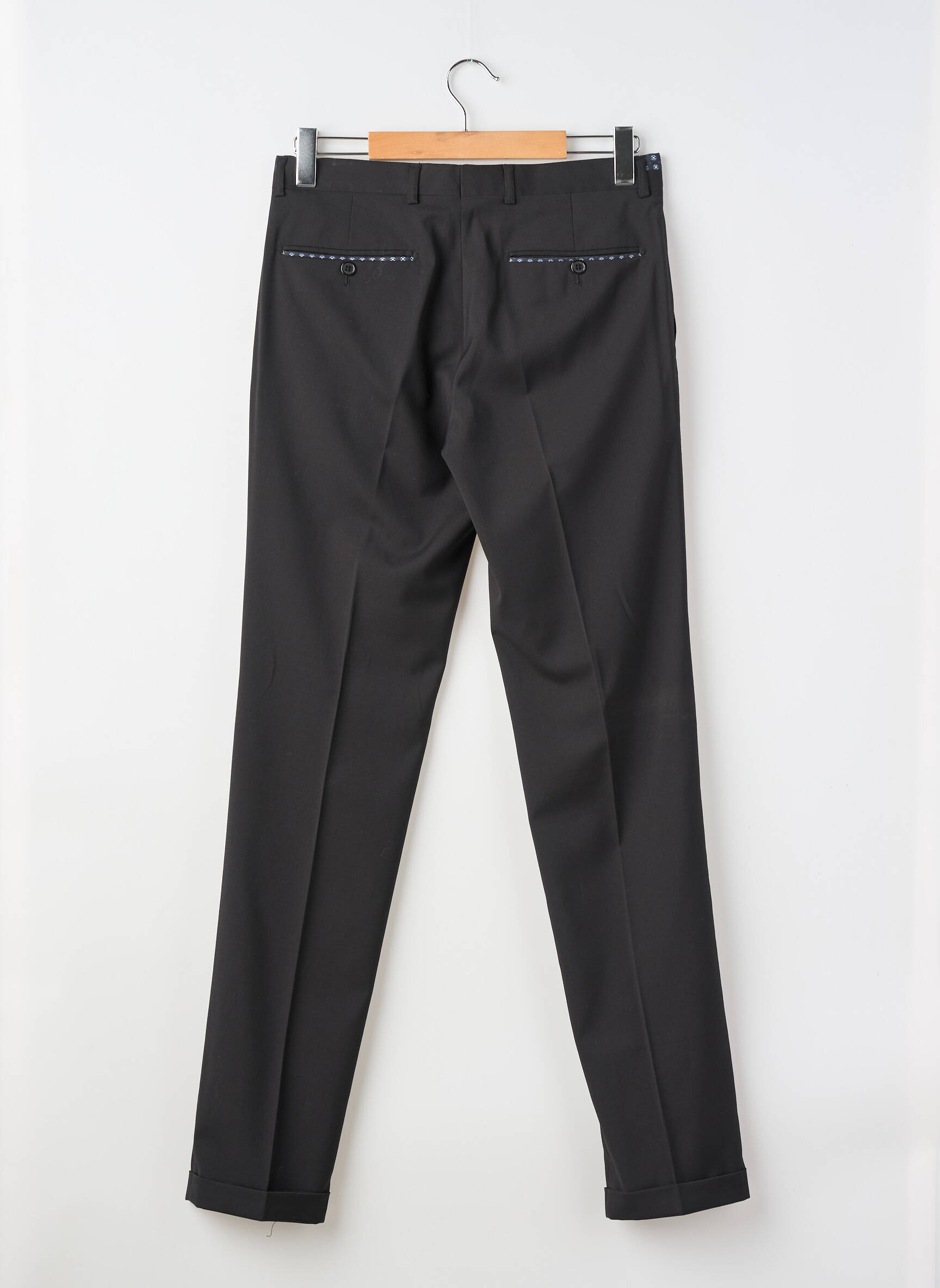 Pantalon slim talie cu cleme talie înaltă negru DO REGO & NOVOA bărbat