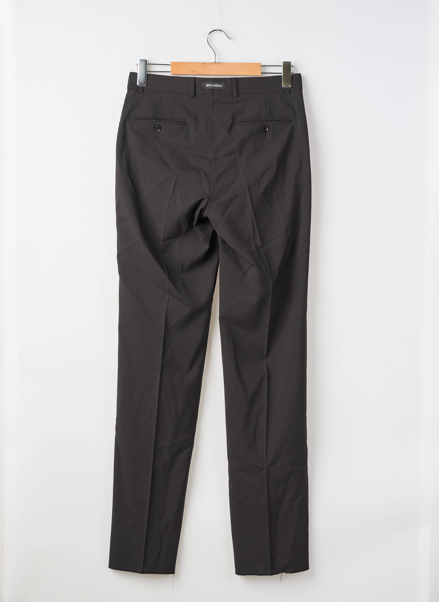 Pantalon drept talie cu cleme mărime normală negru BRUNO SAINT HILAIRE bărbat
