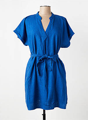 Rochie scurtă mâneci scurte mâneci scurte albastru ELLE EST OU LA MER femeie