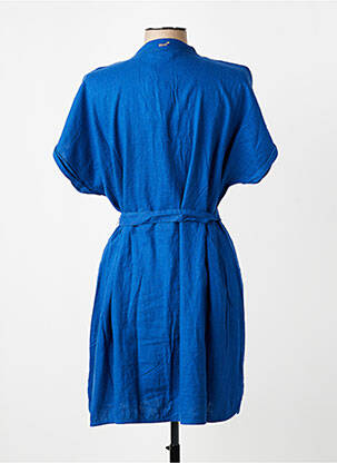 Rochie scurtă mâneci scurte mâneci scurte albastru ELLE EST OU LA MER femeie