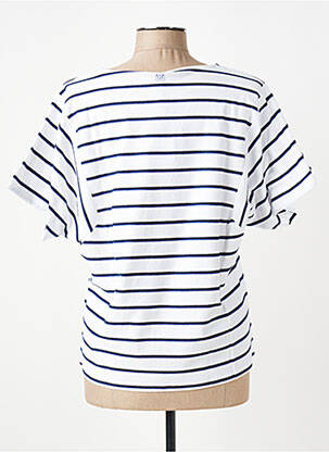 Tricou croială dreaptă mâneci scurte albastru ELLE EST OU LA MER femeie