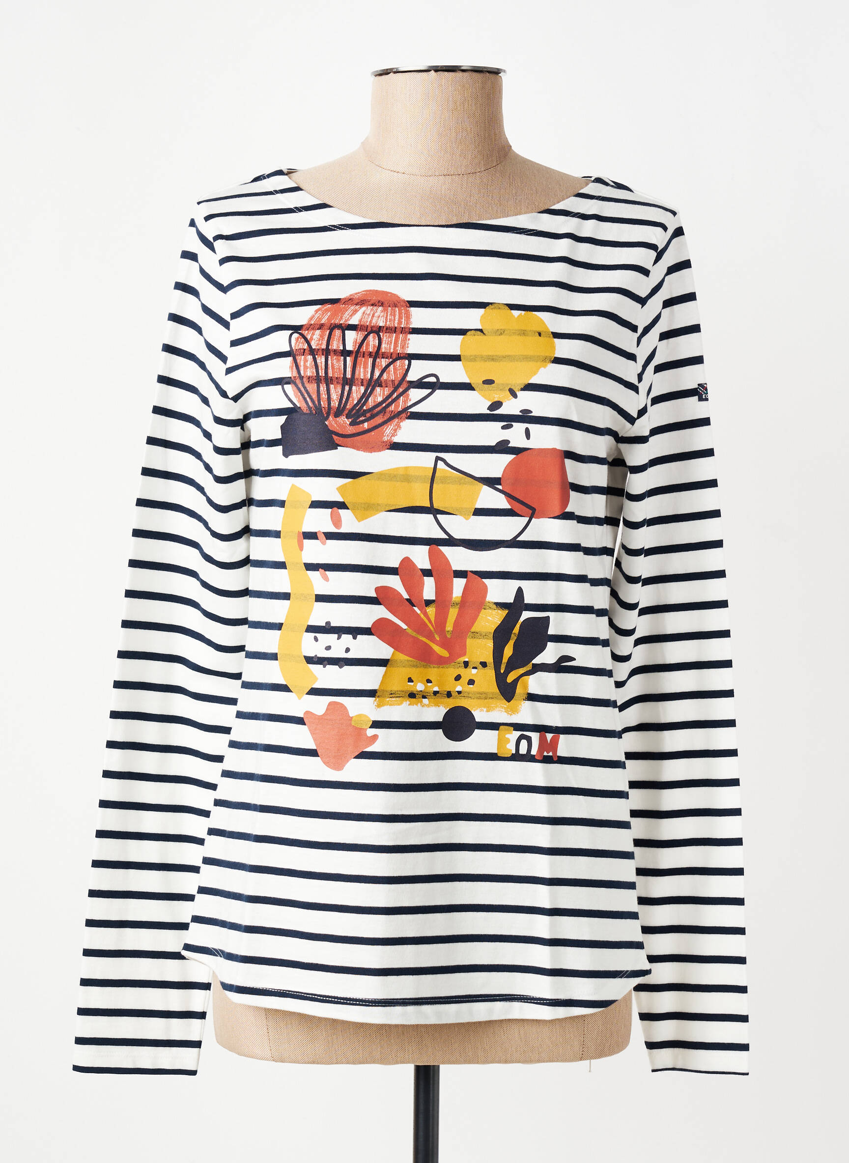 Tricou mâneci lungi mâneci lungi albastru ELLE EST OU LA MER femeie