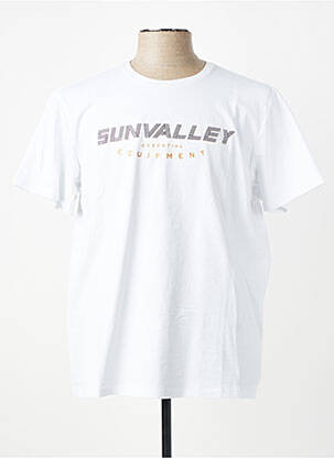 Tricou elasticitate mâneci scurte alb SUN VALLEY bărbat