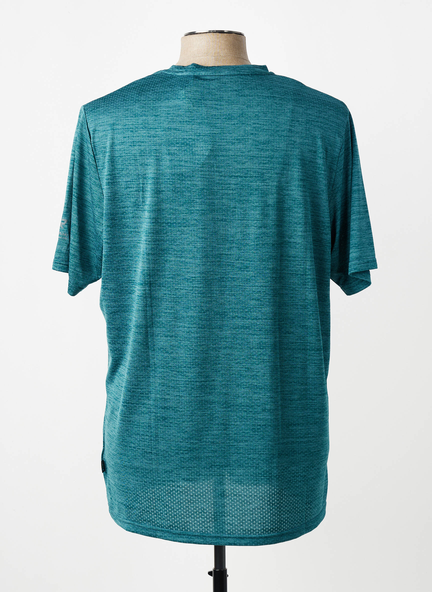 Tricou țesătură melanj mâneci scurte verde RUKKA bărbat