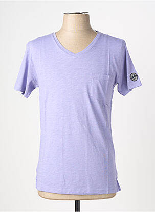 Tricou croială cambrată mâneci scurte violet EUROPANN bărbat