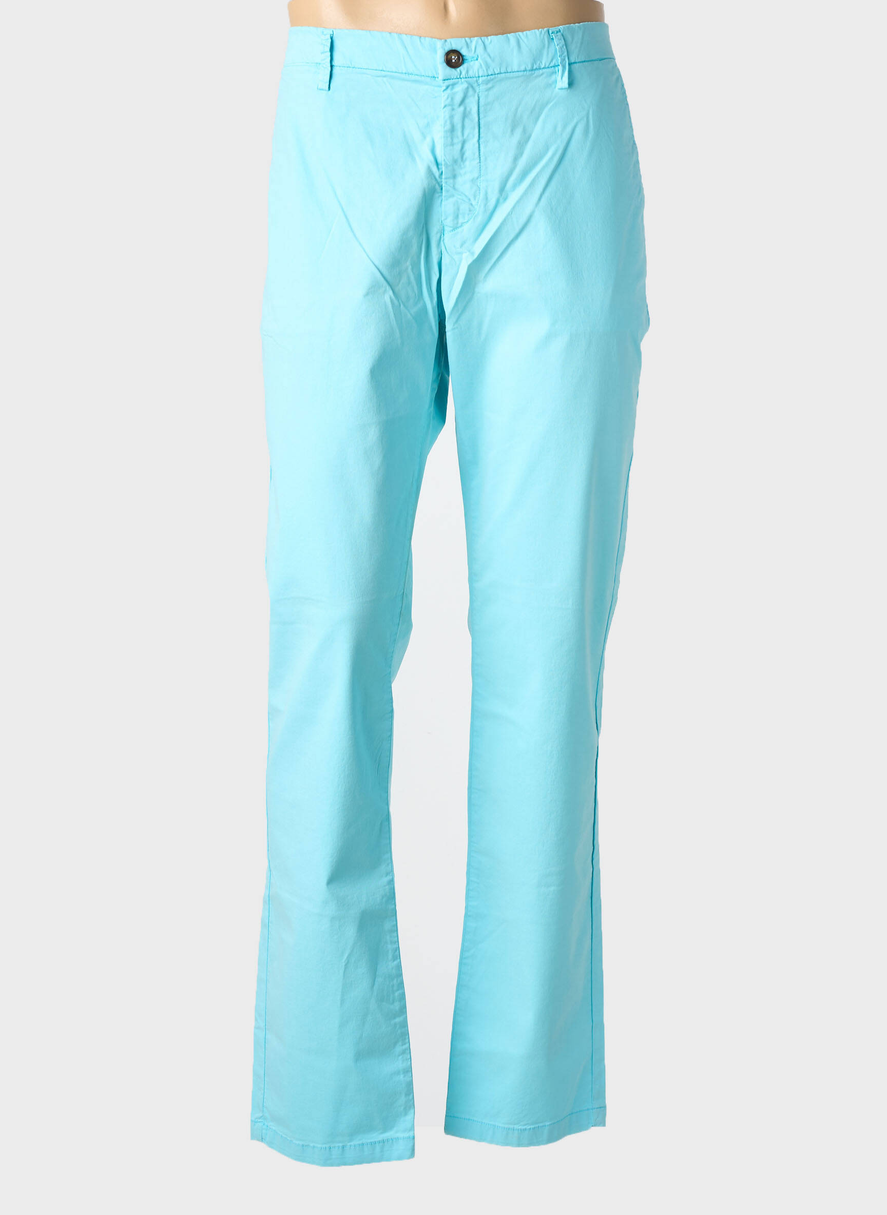 Pantalon chino țesătură poplin mărime normală albastru deschis EUROPANN bărbat