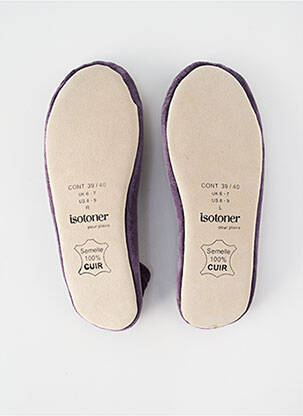 Papuci/pantofi de casă închidere elastică toc plat până la 3 cm violet ISOTONER femeie