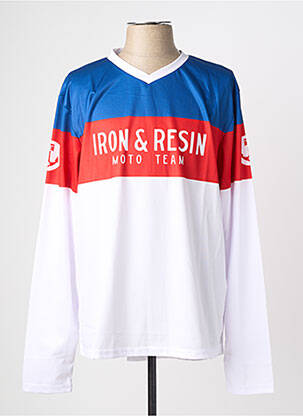 Tricou croială cambrată mâneci lungi alb IRON AND RESIN bărbat