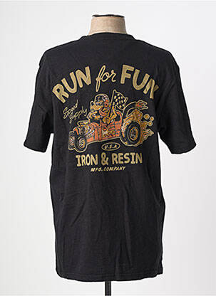 Tricou croială cambrată mâneci scurte negru IRON AND RESIN bărbat