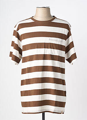 Tricou croială cambrată mâneci scurte maro IRON AND RESIN bărbat