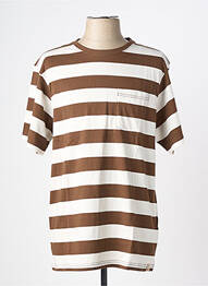 Tricou croială cambrată mâneci scurte maro IRON AND RESIN bărbat