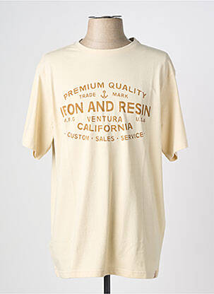 Tricou bio mâneci scurte bej IRON AND RESIN bărbat