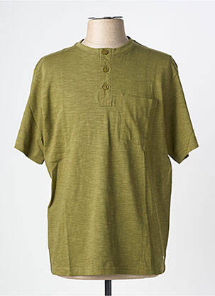 Tricou guler tunisian mâneci scurte verde IRON AND RESIN bărbat