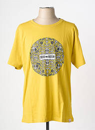 Tricou croială cambrată mâneci scurte galben IRON AND RESIN bărbat