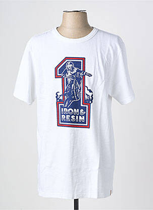 Tricou elasticitate mâneci scurte alb IRON AND RESIN bărbat