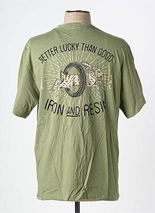 Tricou bio mâneci scurte verde IRON AND RESIN bărbat