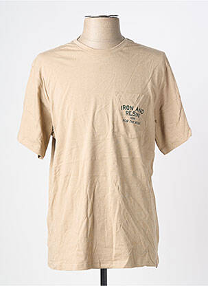 Tricou bio mâneci scurte bej IRON AND RESIN bărbat