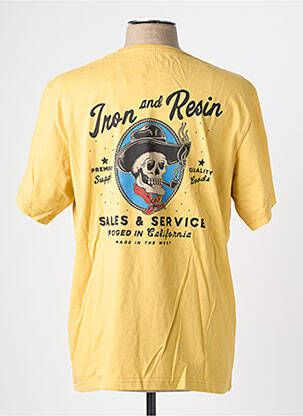 Tricou croială cambrată mâneci scurte galben IRON AND RESIN bărbat