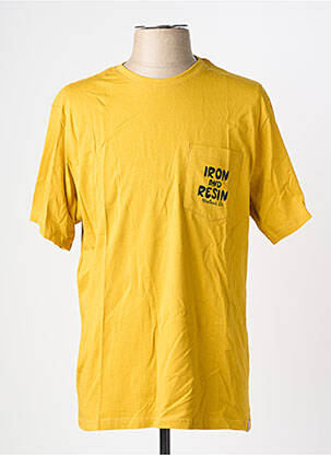 Tricou croială cambrată mâneci scurte galben IRON AND RESIN bărbat