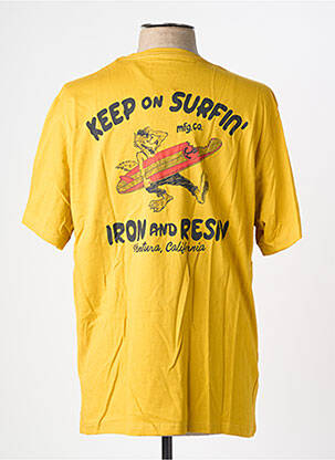 Tricou croială cambrată mâneci scurte galben IRON AND RESIN bărbat