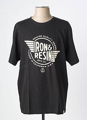 Tricou croială cambrată mâneci scurte negru IRON AND RESIN bărbat