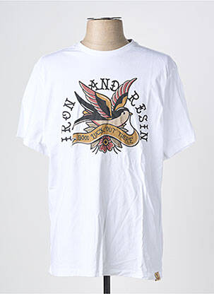 Tricou elasticitate mâneci scurte alb IRON AND RESIN bărbat