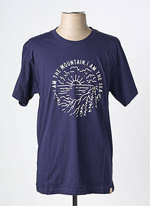Tricou bio mâneci scurte albastru IRON AND RESIN bărbat