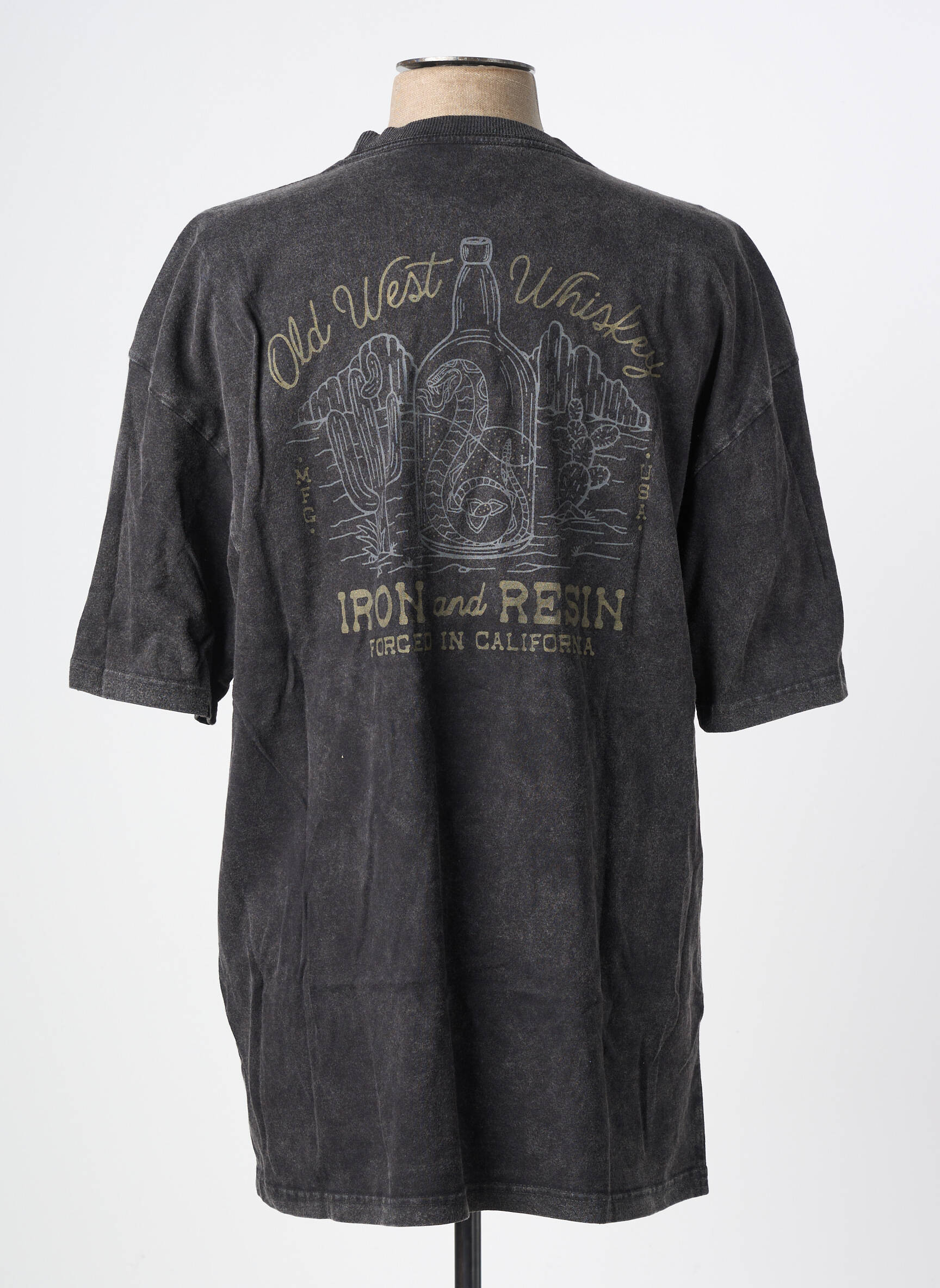 Tricou elasticitate mâneci scurte gri IRON AND RESIN bărbat