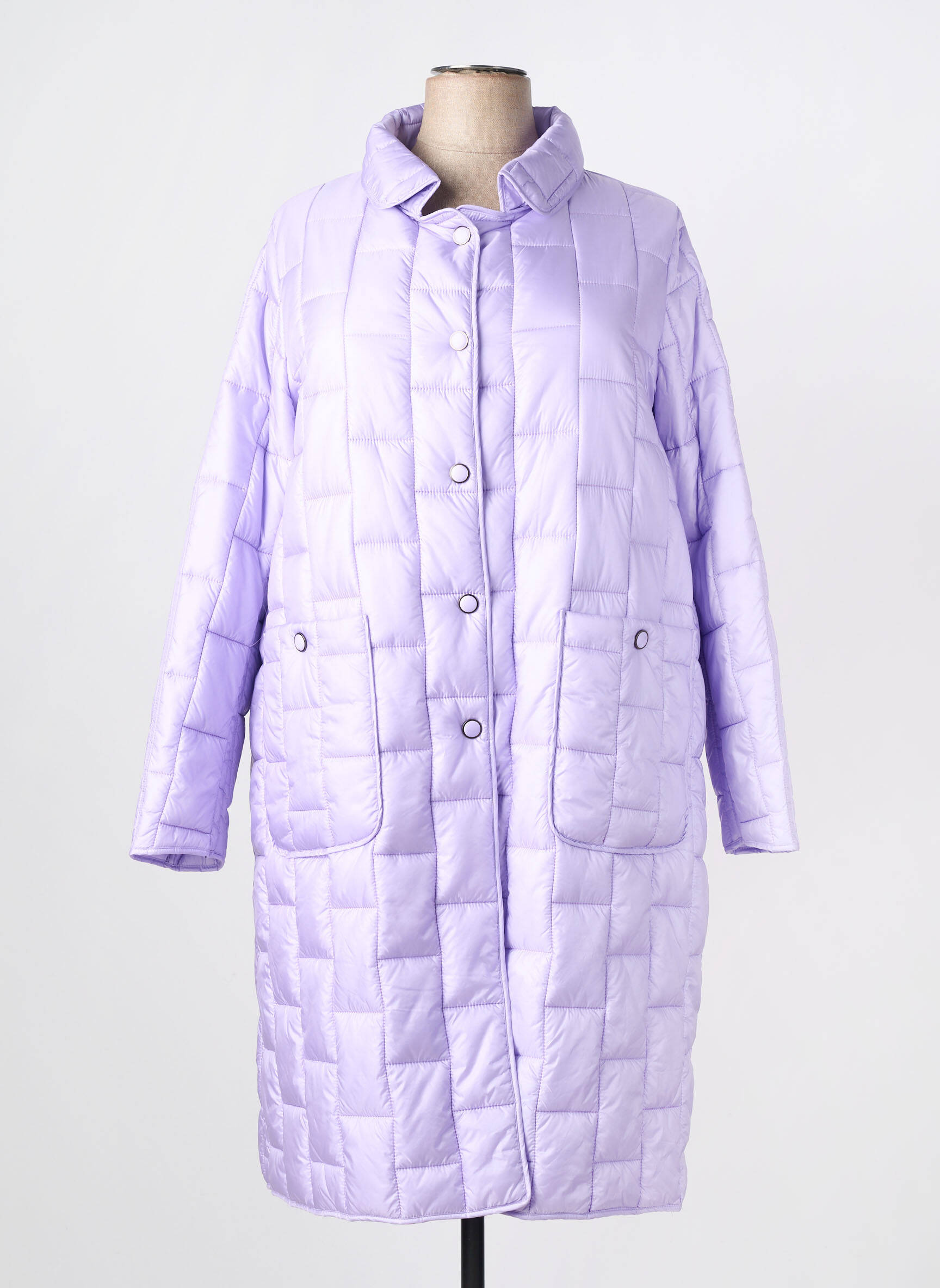Geacă matlasată mâneci lungi fără glugă violet PREGIO COUTURE femeie